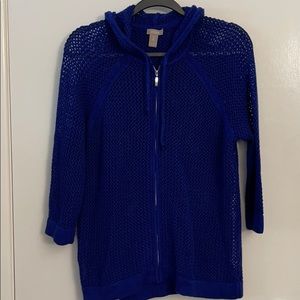 Chico’s net-like zip-up cardigan hooded jacket 12